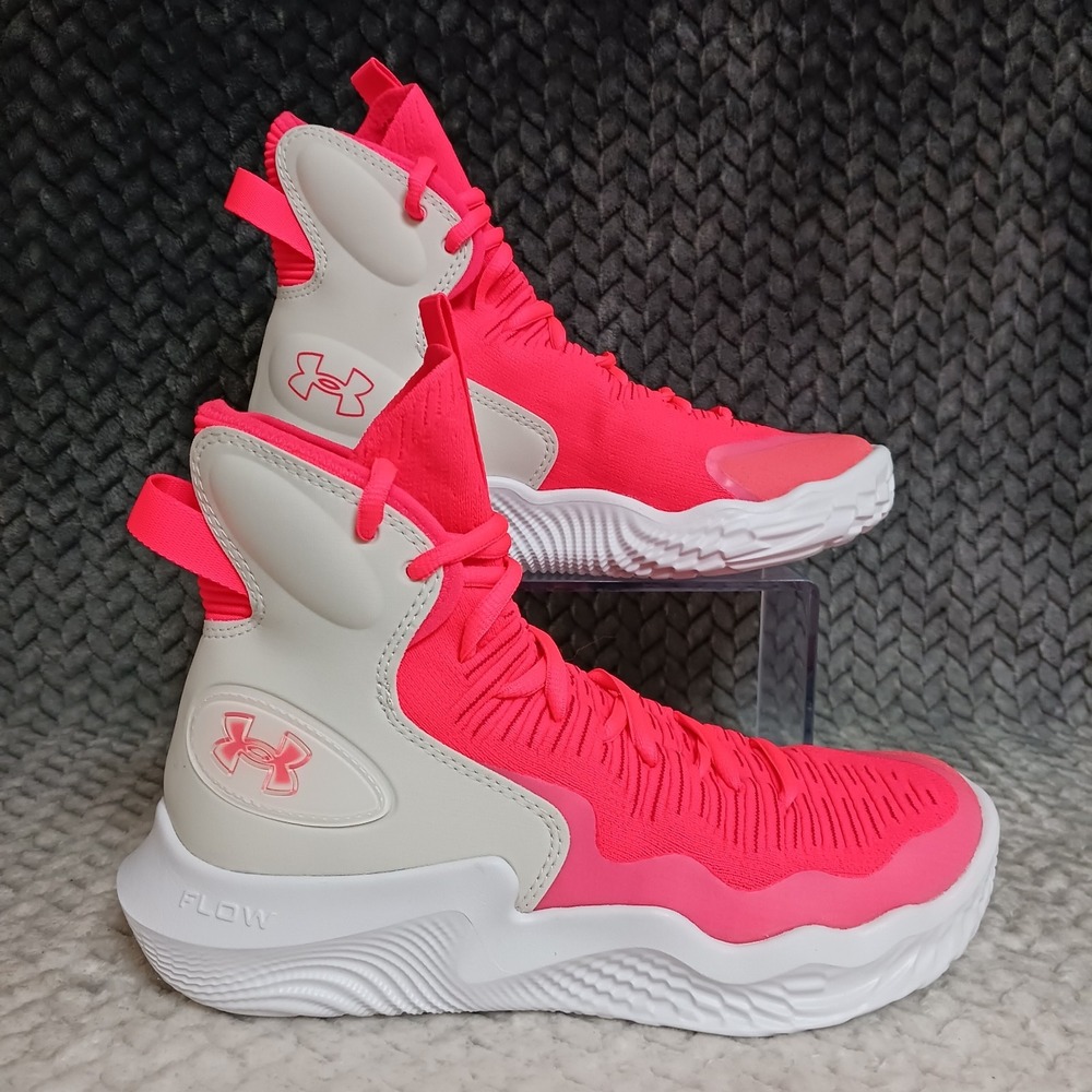 Under Armour Flow Ace Highlight Women's Volleyball Shoes White Beta Red Size 7